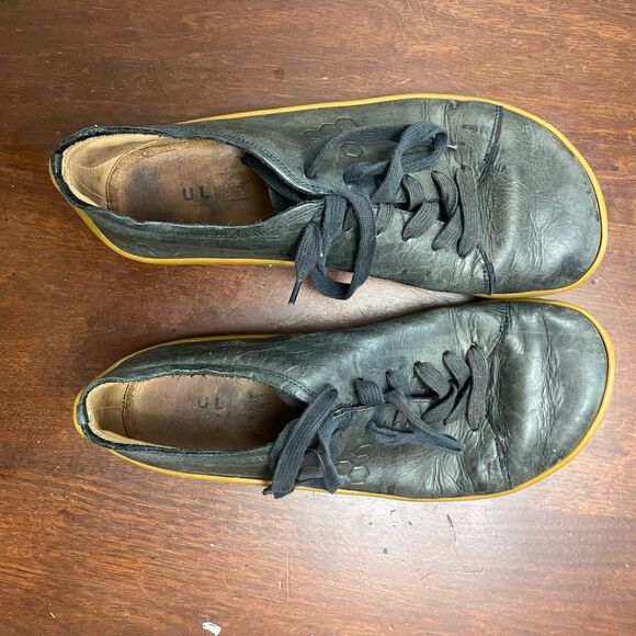 VivoBarefoot Addis Mens Black Sneakers 11.5 45M Leather Trainer Low Top Comfort - Picture 8 of 8
